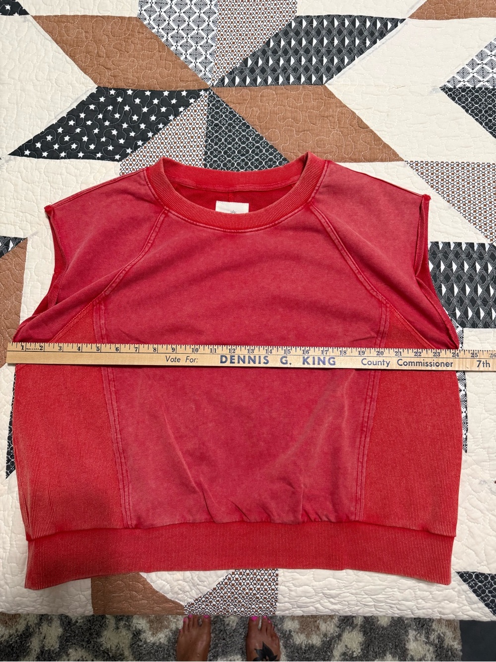 Umgee Red Sleeveless Sweatshirt Top - Picture 6 of 6